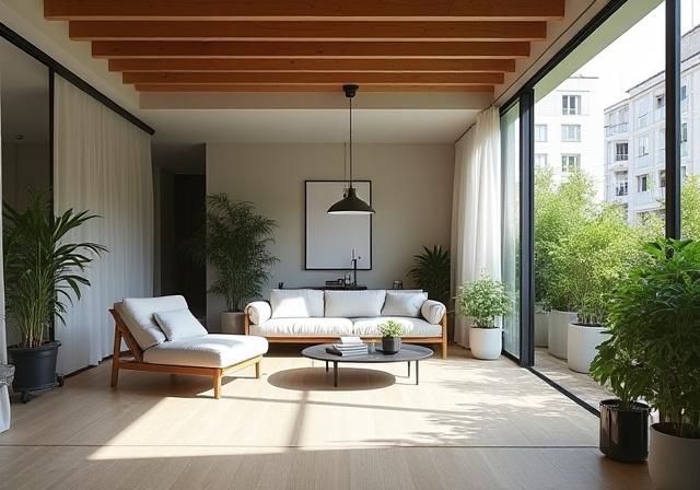 Intérieur moderne d'un duplex avec terrasse près du Canal Saint-Martin