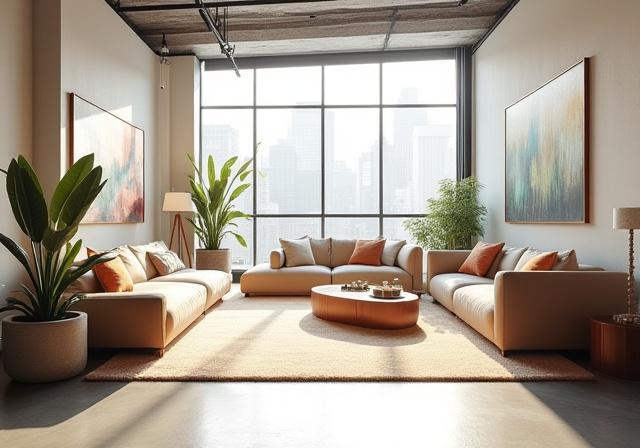 Grand salon lumineux d'un atelier d'artiste à Bastille